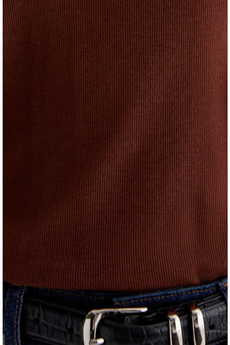 Julia Rib Long Sleeve Top, Alternate, color, CHESTNUT