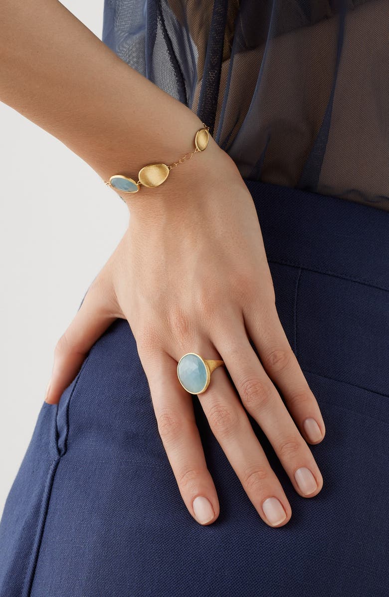 Marco Bicego Lunaria Aquamarine Cocktail Ring, Alternate, color, 18K Yellow Gold