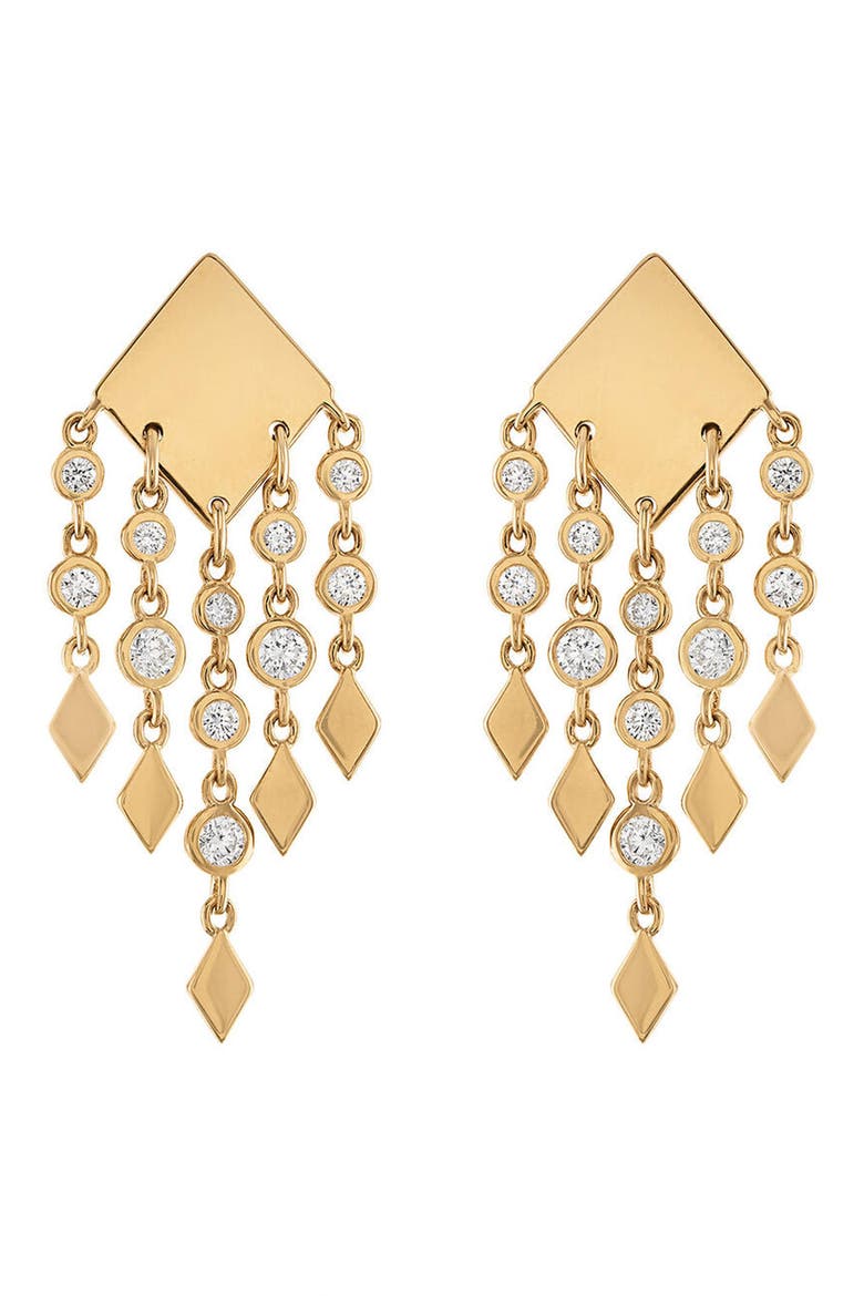Shine Diamond Fringe Earrings, Main, color, GOLD DIAMOND