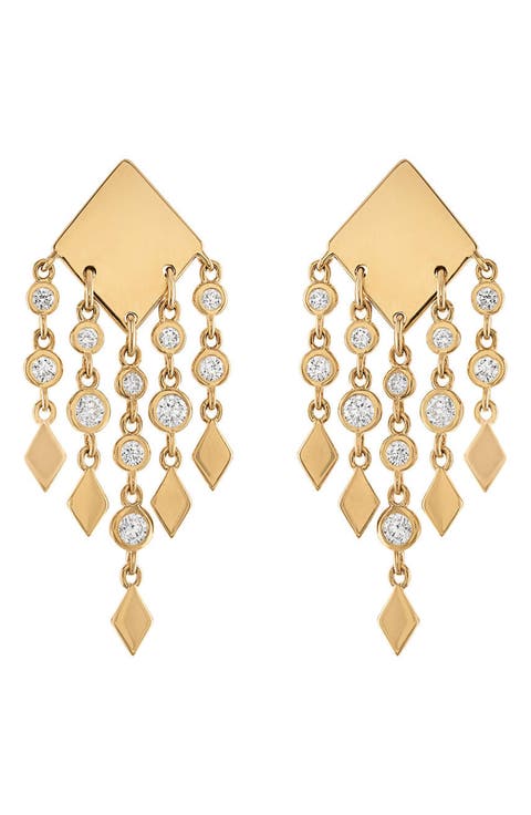 Shine Diamond Fringe Earrings
