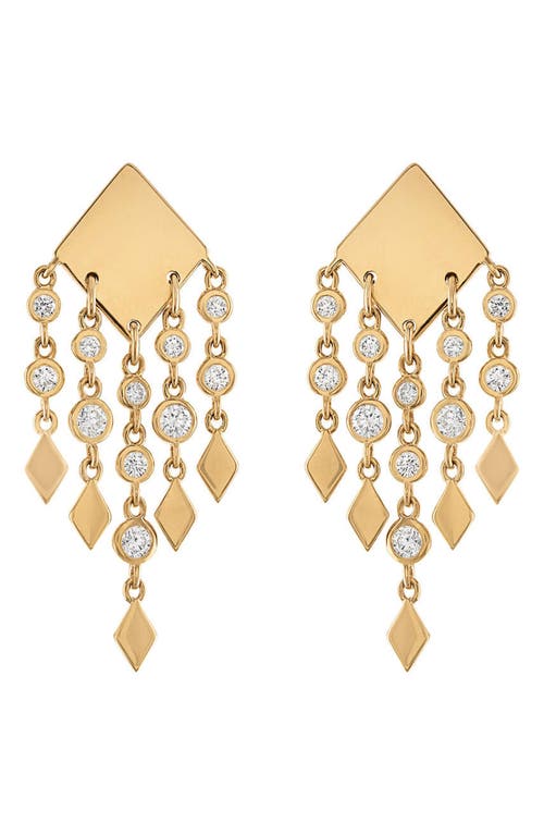 EDEN PRESLEY Shine Diamond Fringe Earrings in Gold Diamond 