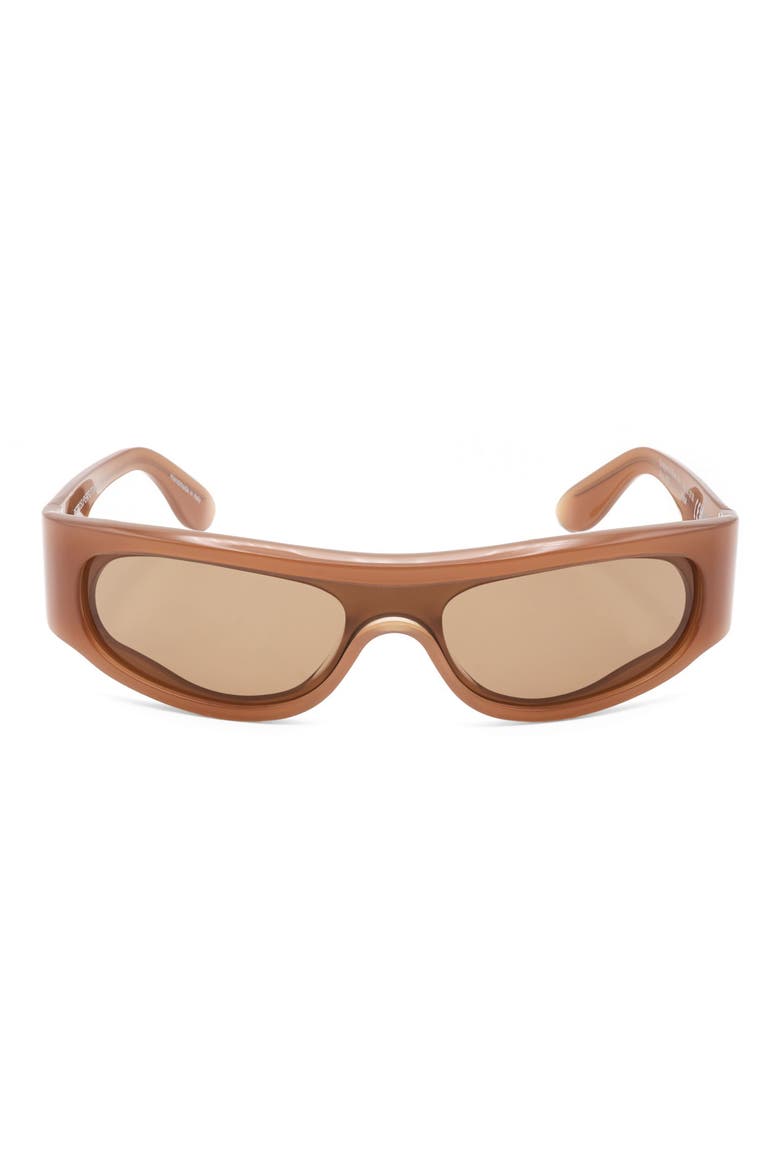 58mm Wrap Sunglasses, Main, color, BROWN