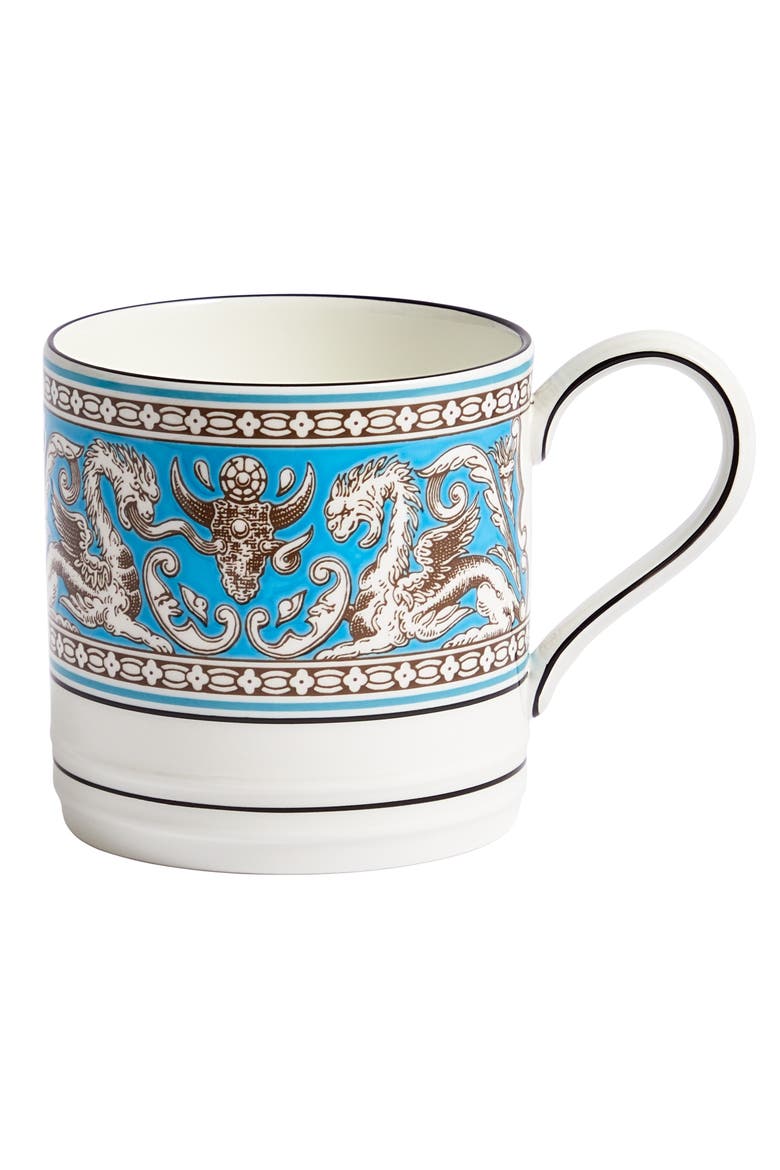 Florentine Bone China Mug, Main, color, BLUE