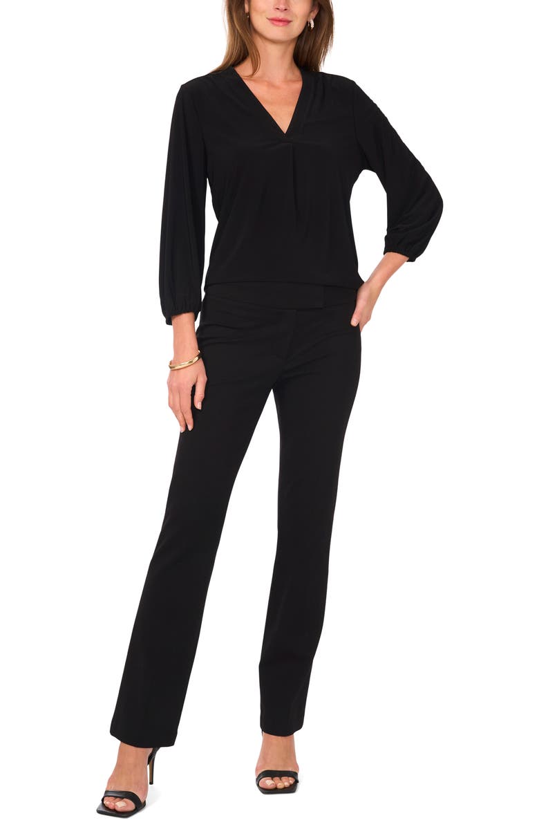 Chaus V-Neck Top, Alternate, color, Rich Black