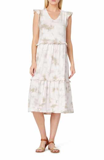C & C California Jada Tiered Ruffle Midi Dress