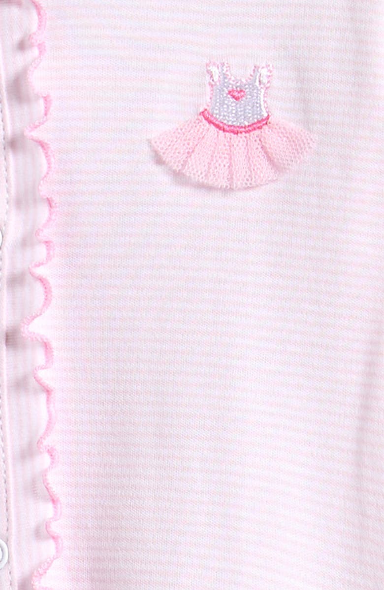 Kissy Kissy Ballerina Embroidered Footie, Alternate, color, Pink