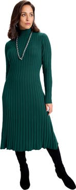 Jessica London Mock Neck Midi Sweater Dress