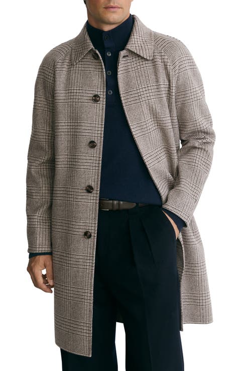Morpeth Plaid Wool Blend Overcoat