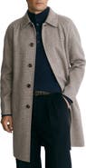 Reiss Morpeth Plaid Wool Blend Overcoat