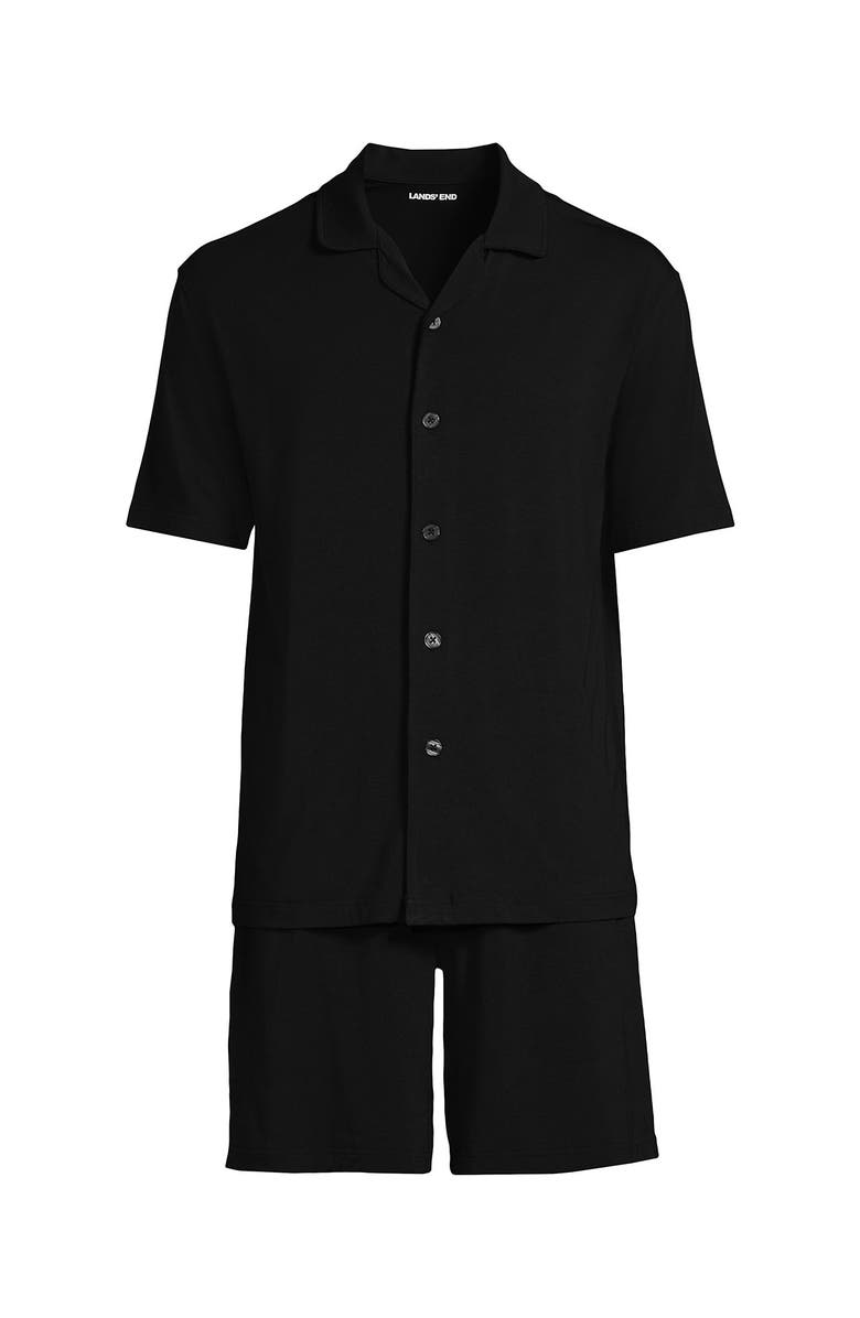 Lands' End Short Sleeve Cooling Knit Short Set, Alternate, color, Black