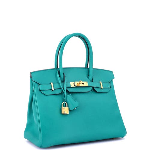Pre-owned Hermes Hermes Birkin Handbag Blue Epsom With Gold Hardware 30 In Blue