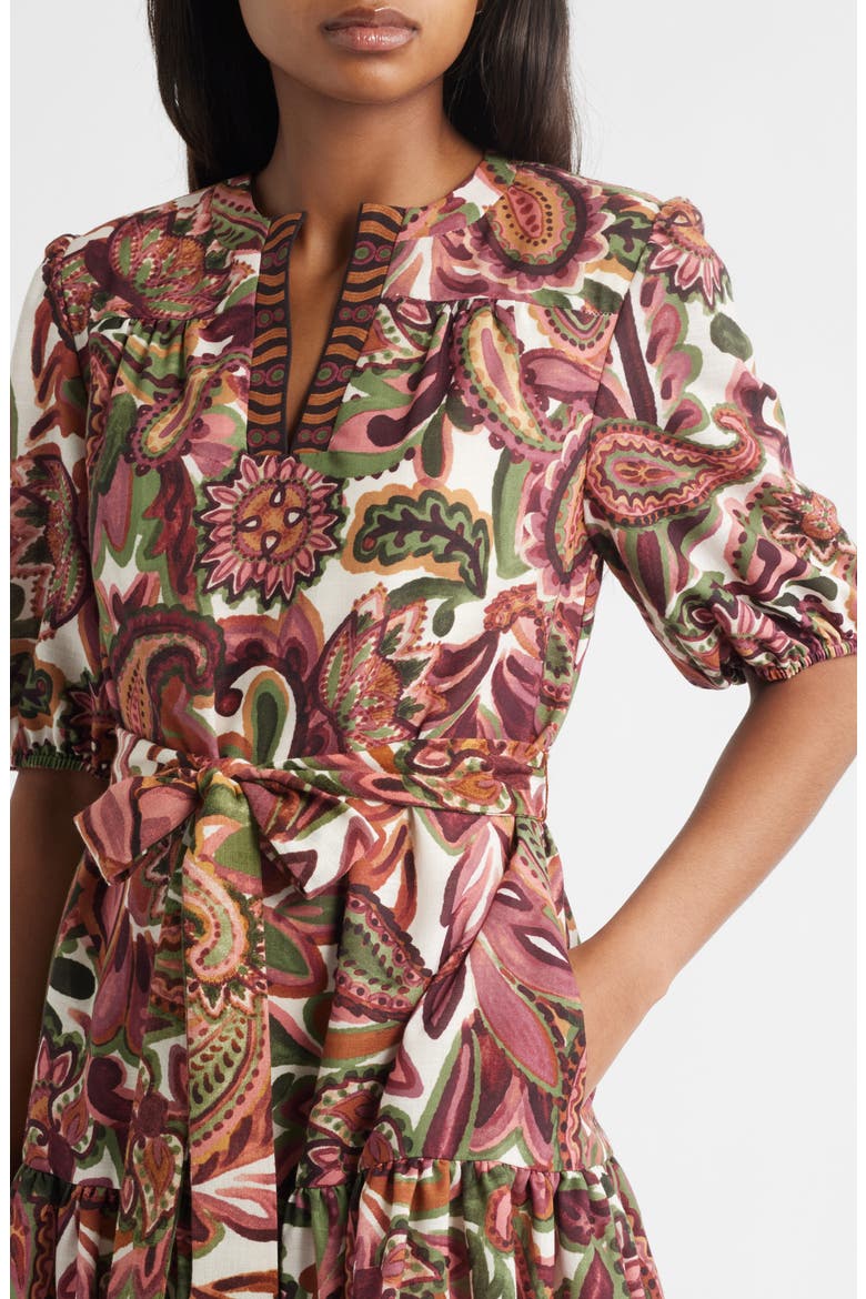 Puff Sleeve Dress, Alternate, color, MAUVE GREEN