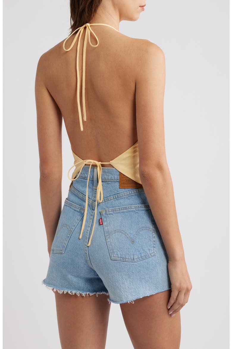 Ilyana Asymmetric Cotton & Linen Halter Top, Alternate, color, YELLOW