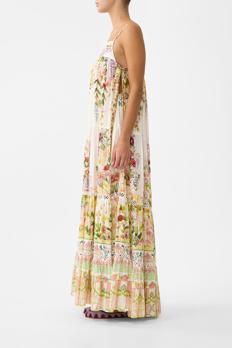 Long Tiered Dress With Bow Ties, Alternate, color, The Call Of Catalonia