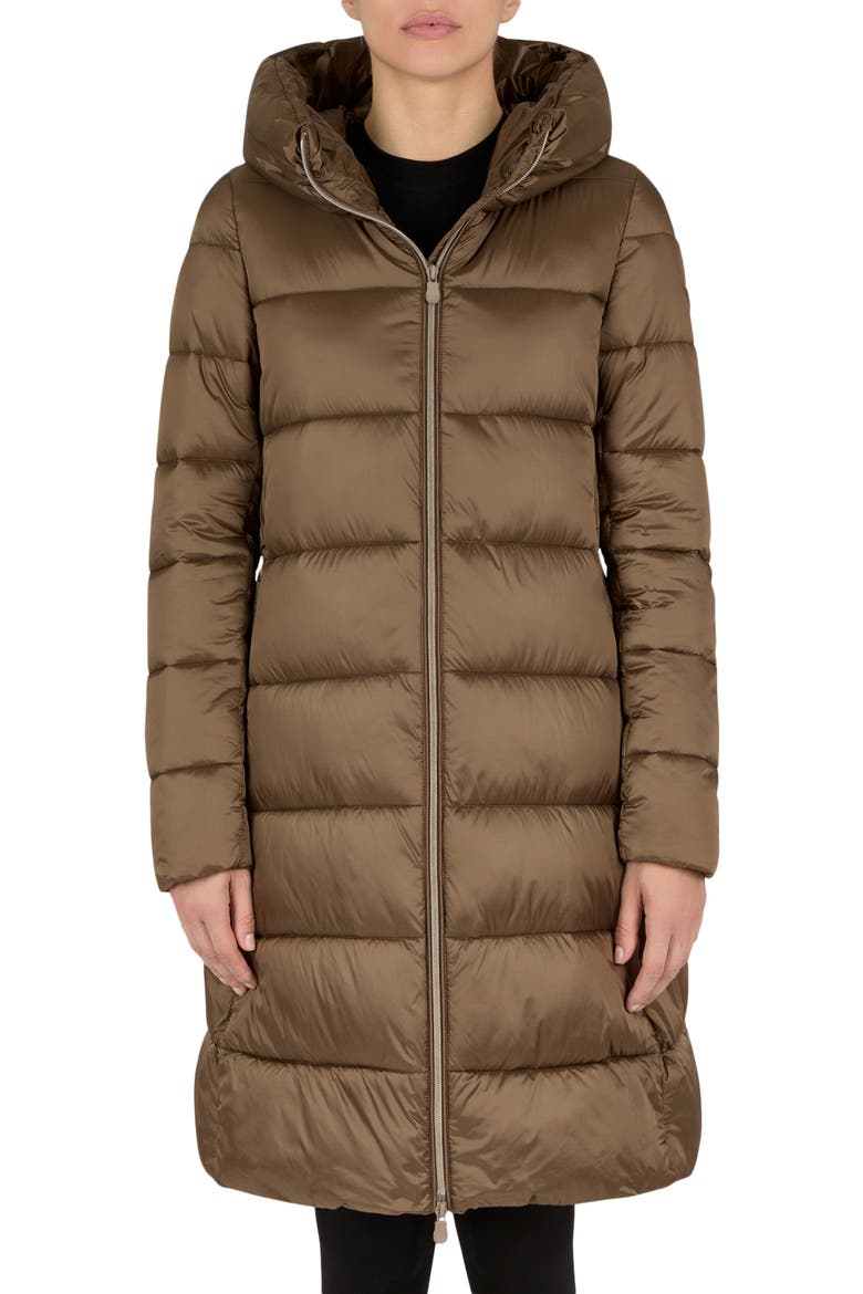 Water Repellent Puffer Jacket with Removable Hood, Main, color, COFFEE BROWN