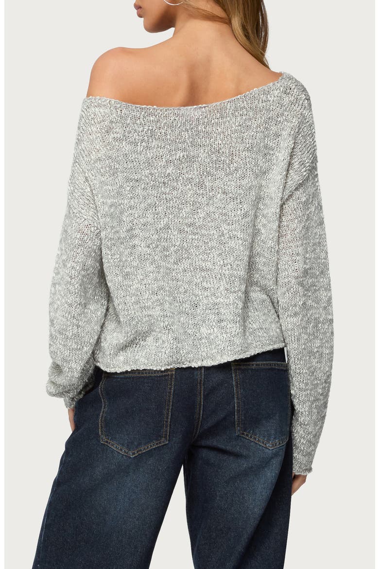 Florentina Off the Shoulder Crop Sweater, Alternate, color, GRAY