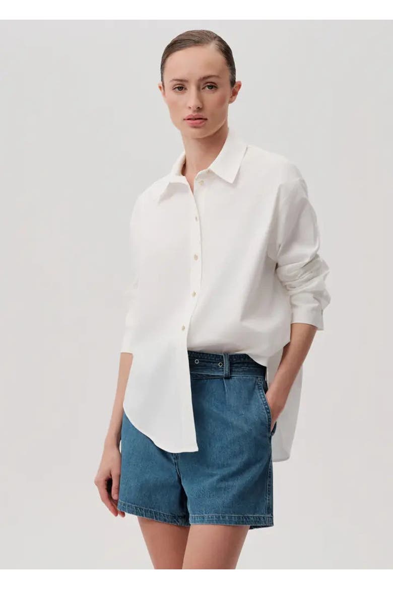 Jewel Cotton Shirt, Main, color, ECRU