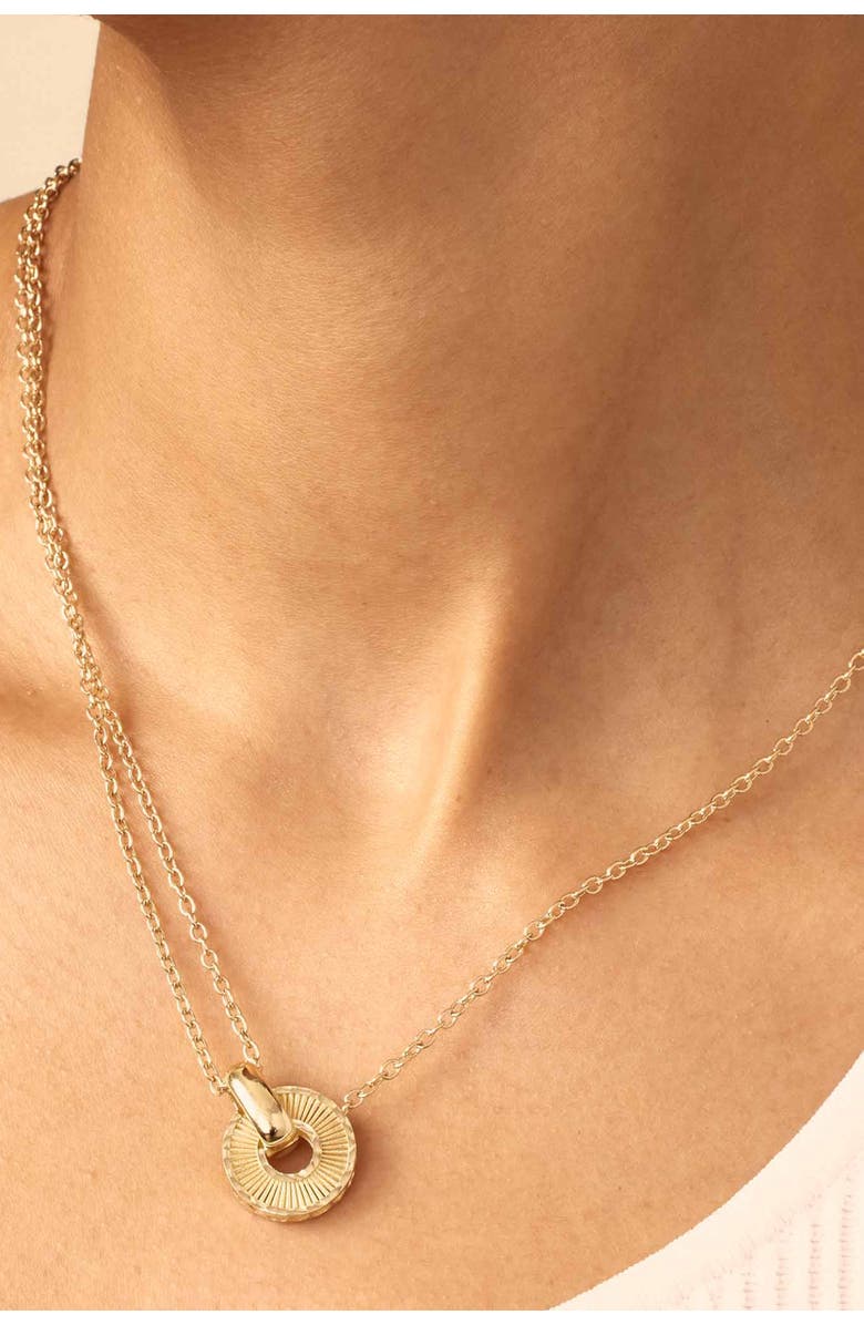 Oradina 14K Yellow Gold Icon Pendant Necklace, Alternate, color, Yellow Gold