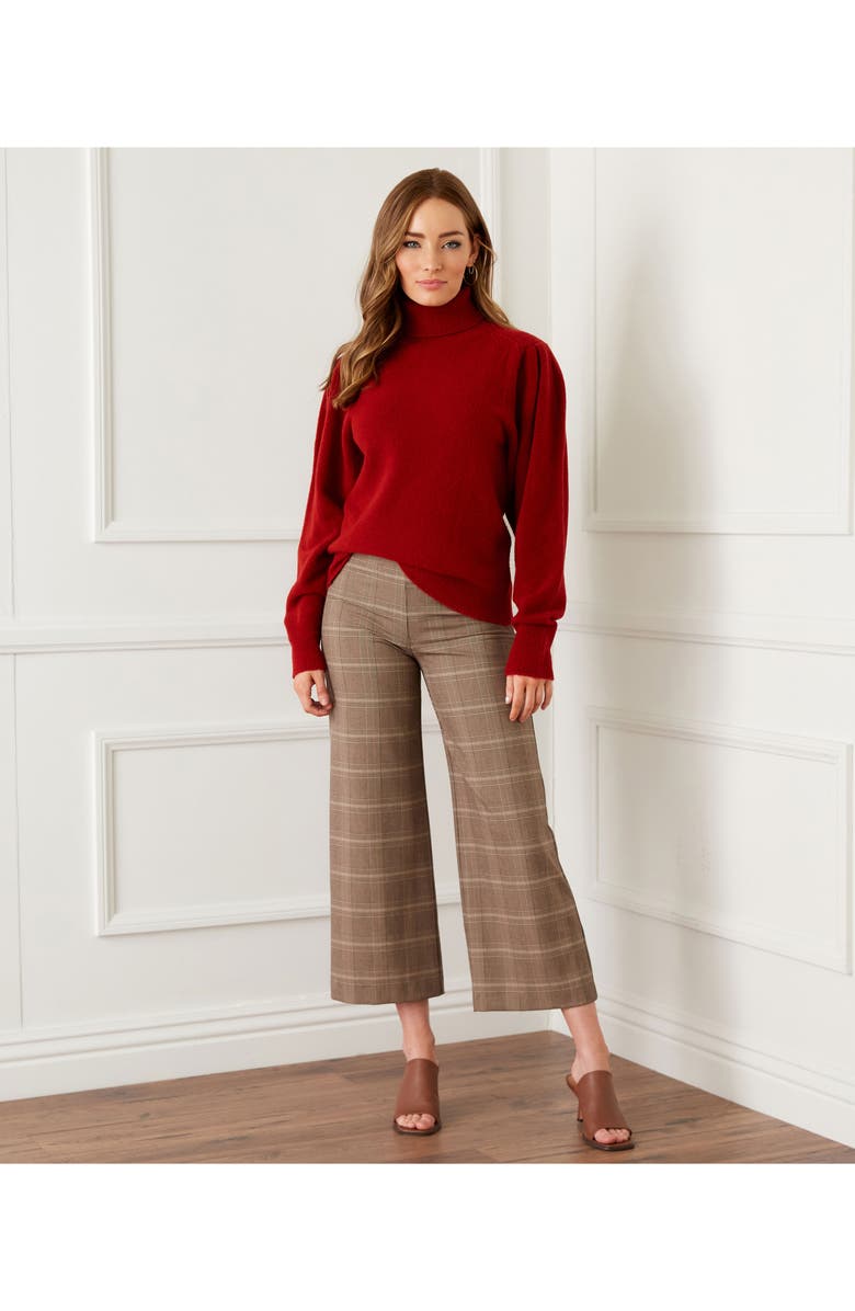 Karen Kane Plaid Wide Leg Crop Pants, Alternate, color,