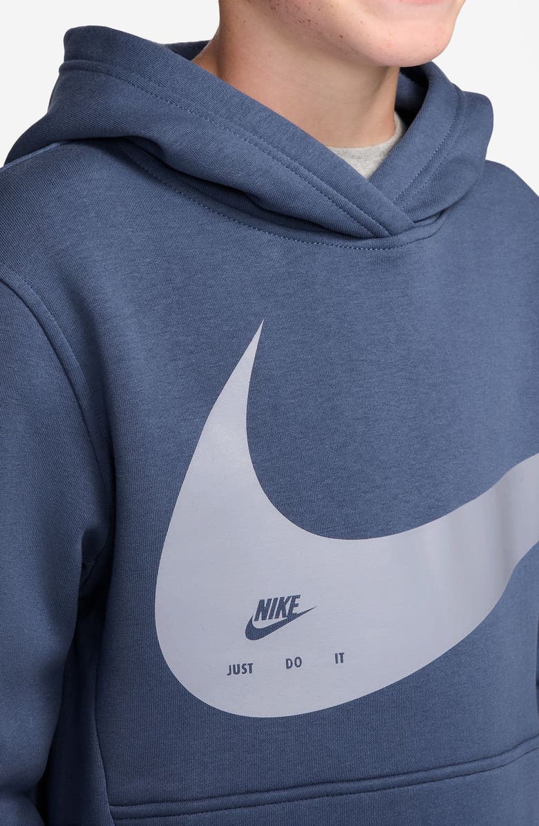 Nike Kids' Sportswear Club Fleece Graphic Hoodie, Alternate, color, Mystic Navy/ Ghost
