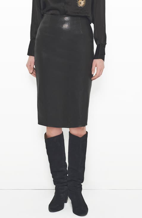 Claude Stretch Leather Skirt