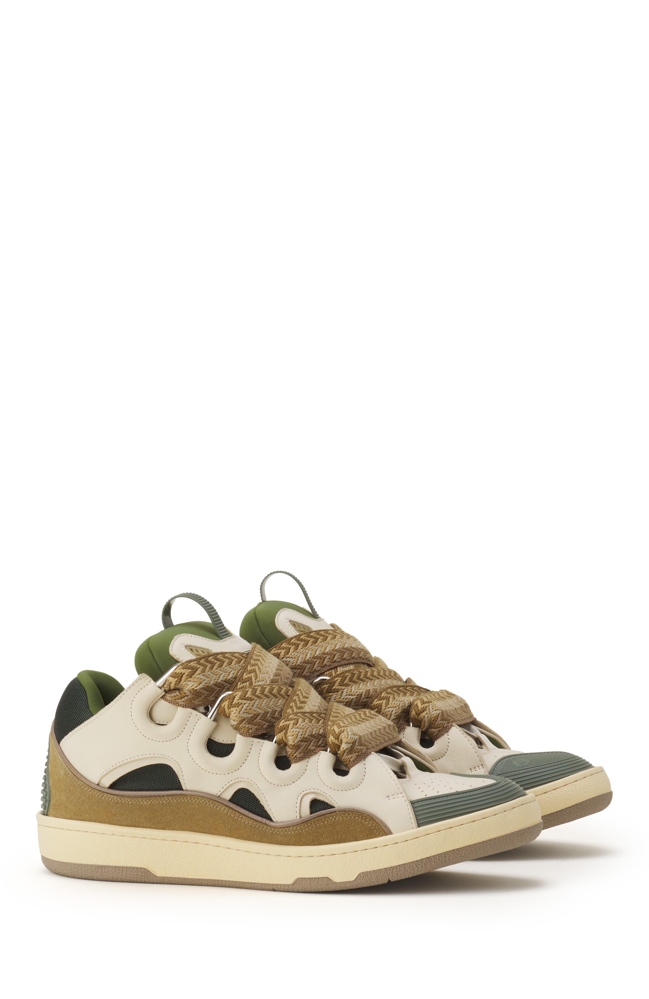 Curb Sneakers In Leather, Alternate, color, Light Beige/Khaki