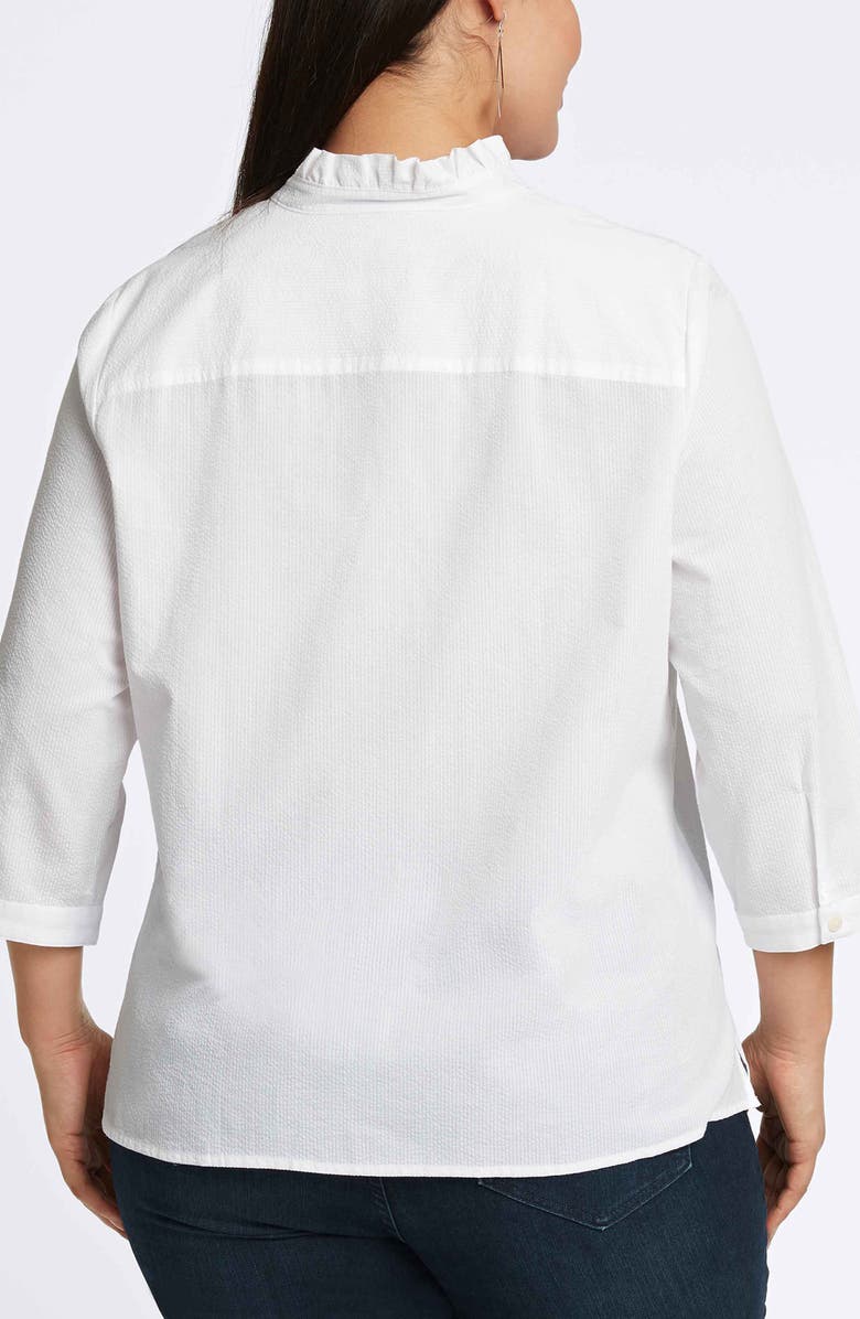 Foxcroft Mia Cotton Blend Seersucker Popover Top, Alternate, color,