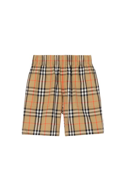 Check Cotton Cargo Shorts