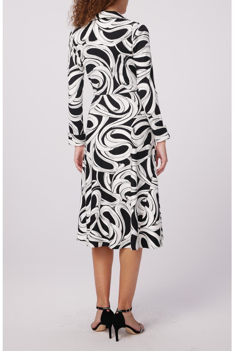 Ryan Abstract Print Long Sleeve Dress, Alternate, color, CASSETTE TAPE IVORY MED
