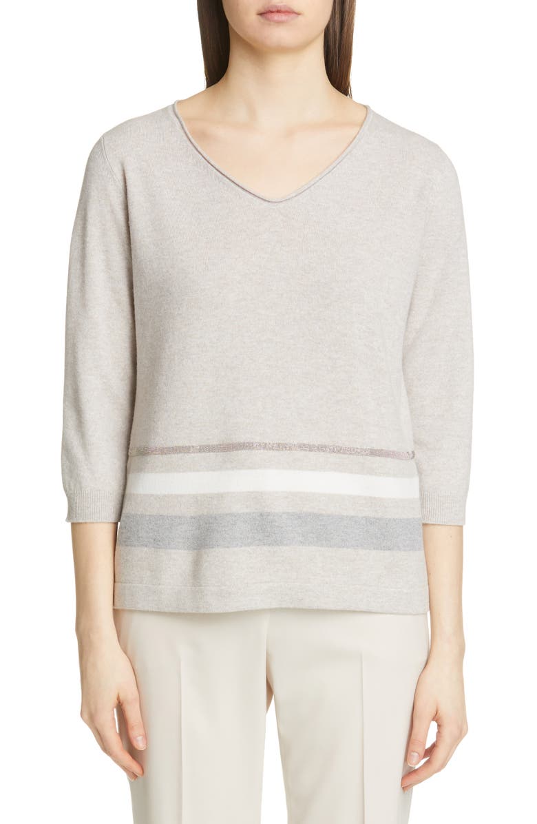 Fabiana Filippi Stripe Wool Blend Sweater, Main, color, 