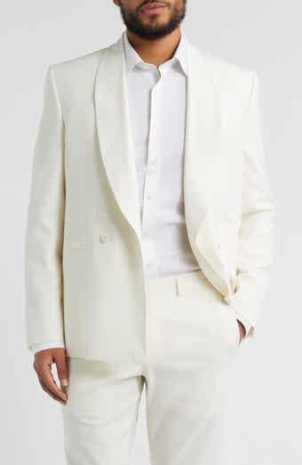 Ellis Double Breasted Ivory Super 120s Wool Dinner Jacket