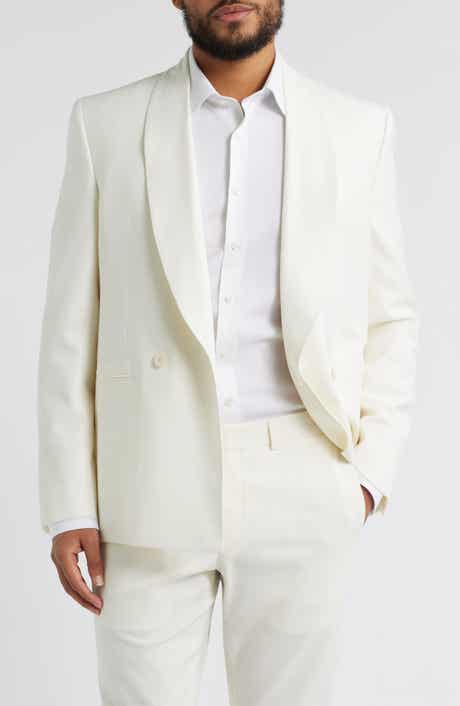 Ellis Double Breasted Ivory Super 120s Wool Dinner Jacket