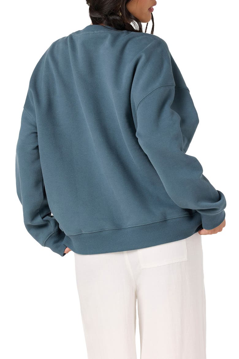 Hibiscus Hawaii Oversized Graphic Sweatshirt, Alternate, color, DARK SLATE