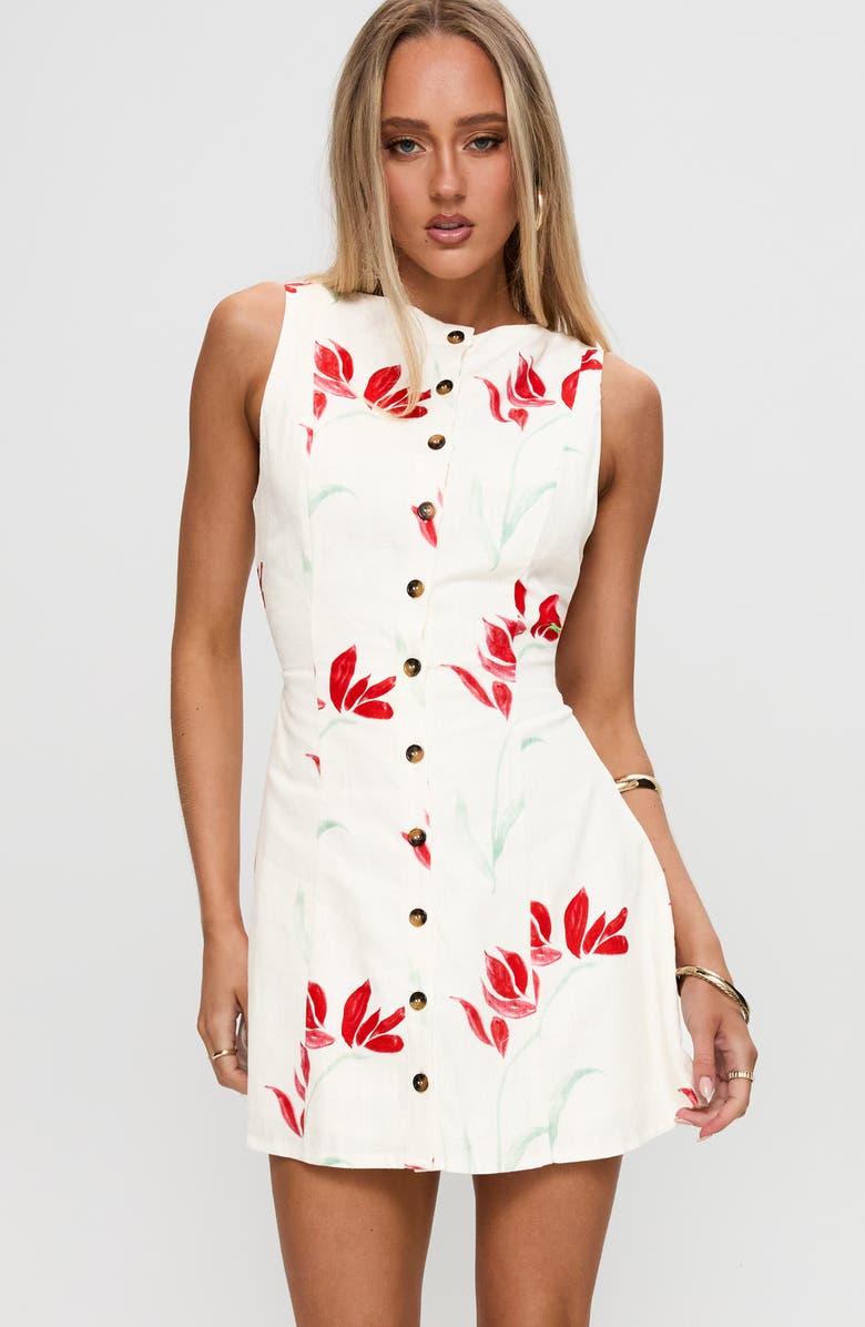 Princess Polly Dollie Floral Print Minidress, Alternate, color, Floral