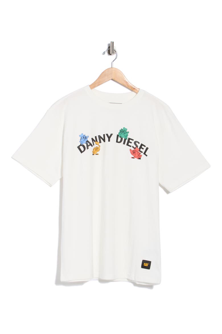 Relaxed Fit Danny Diesel Graphic T-Shirt, Alternate, color, GARDENIA