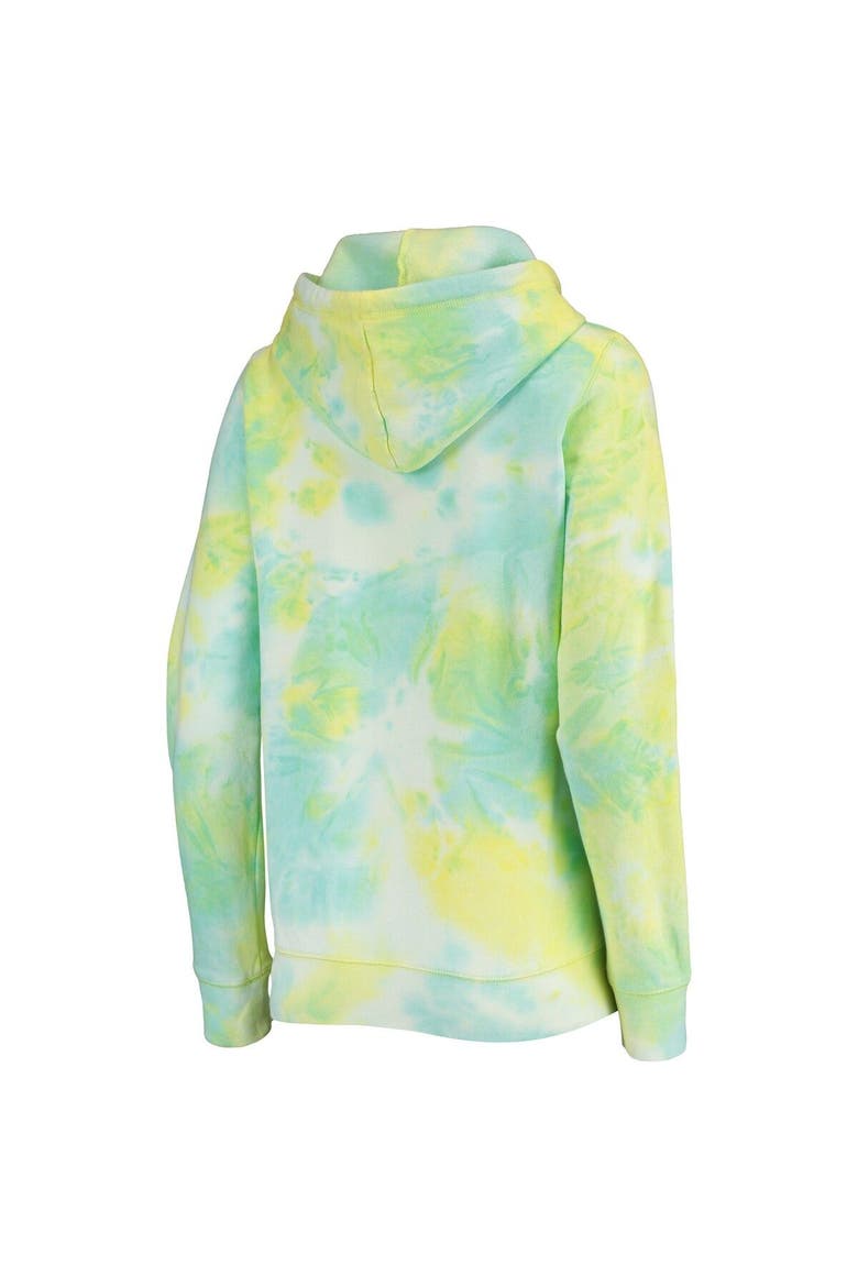 Women's New Era White Los Angeles Dodgers Tie-Dye Full-Zip Hoodie, Alternate, color, White