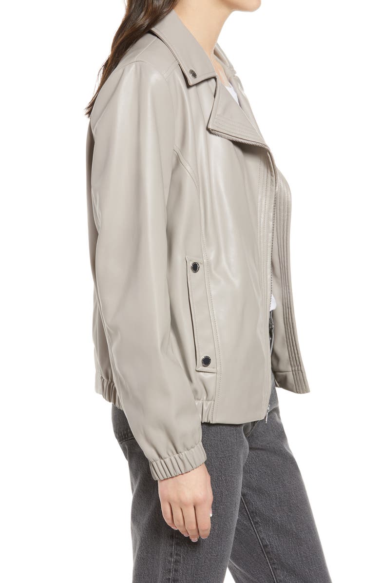 French Connection French Connectioon Asymmetrical Faux Leather Moto Jacket, Alternate, color, 