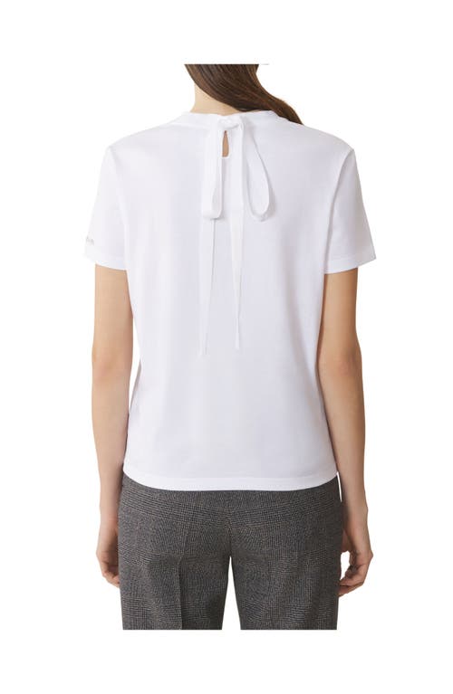 Lanvin Cotton T-shirt With Ribbon Detail In White
