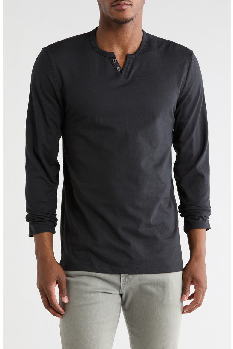 Cotton Henley, Main, color, BLACK