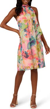 Adrianna Papell Floral Print Sleeveless Shift Dress