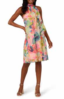 Floral Print Sleeveless Shift Dress