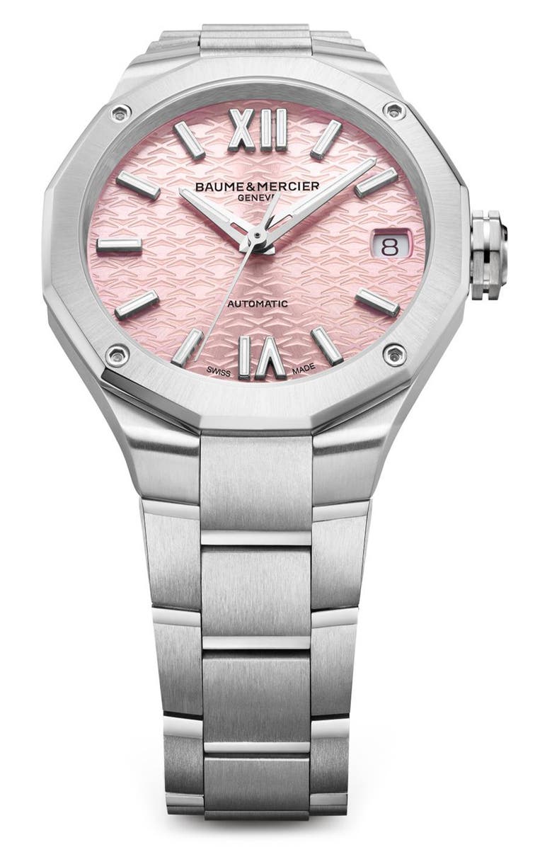 Baume & Mercier Riviera 10675 Automatic Bracelet Watch, 33mm, Alternate, color, Pink