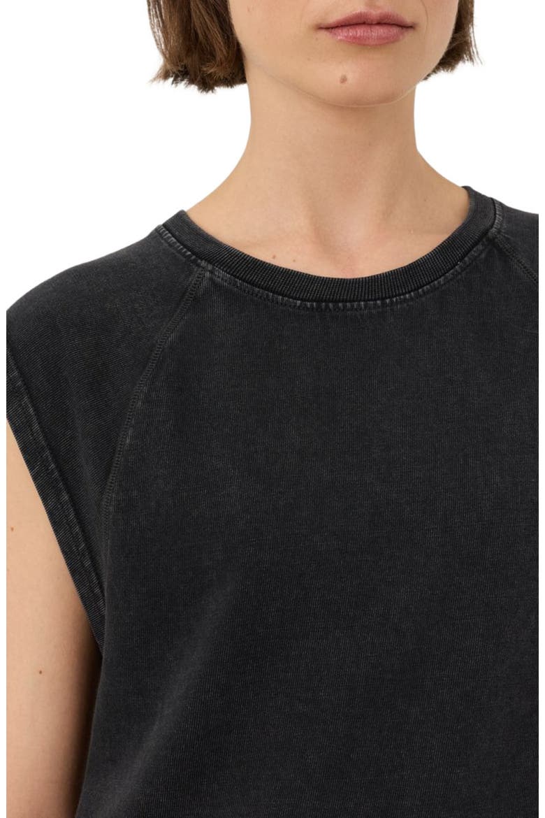 Organic Cotton Weekends Raglan Muscle Tee, Alternate, color, Washed Black