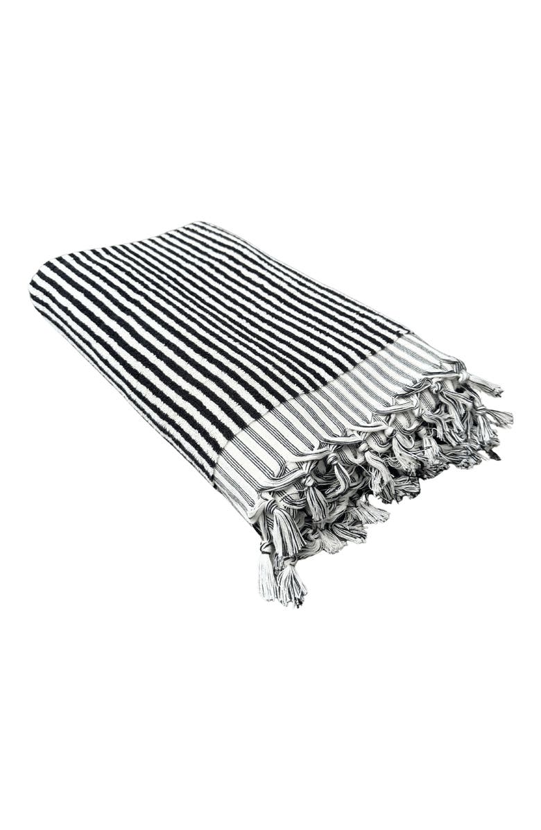 Olive & Linen Striped Terry Bath Towel, Main, color, 