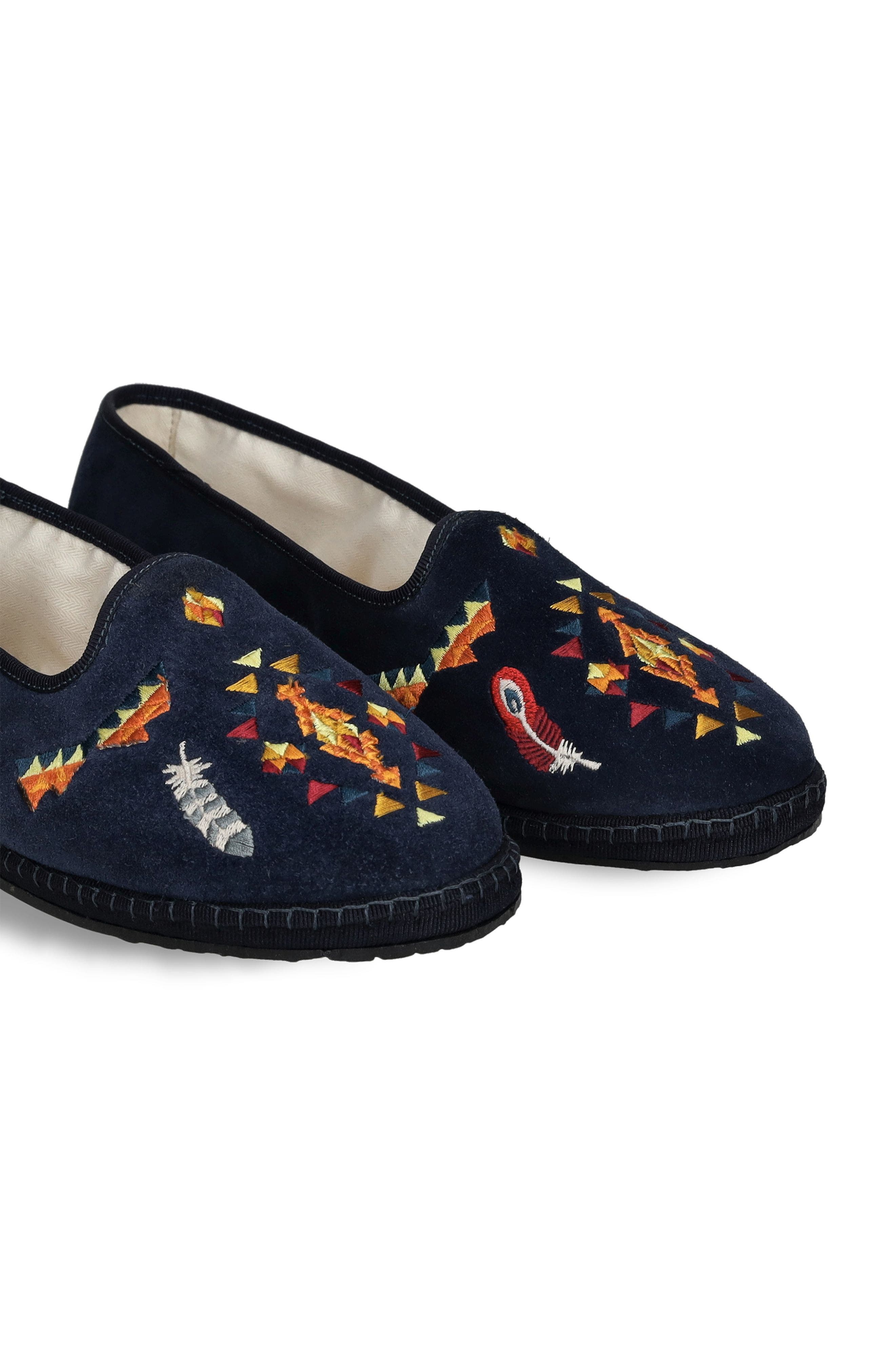 Frutate Friulane Suede Leather Embroidery, Alternate, color, NAVY BLUE
