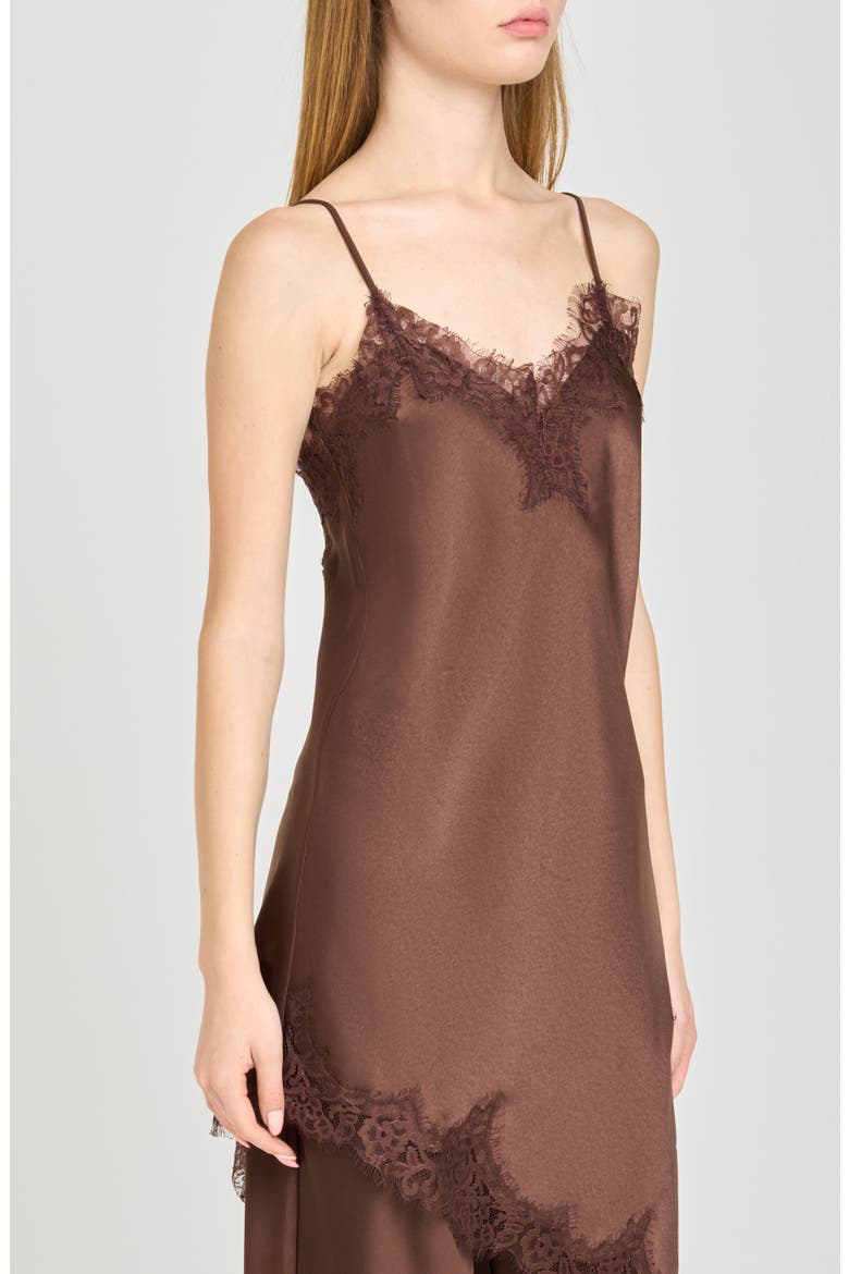Helene Lace Trim Cami, Alternate, color, CHOCOLATE