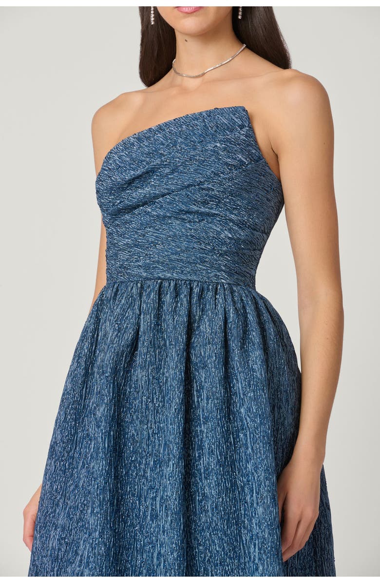 Shoshanna Midnight Sanders Sapphire Jacquard Dress, Alternate, color, Sapphire