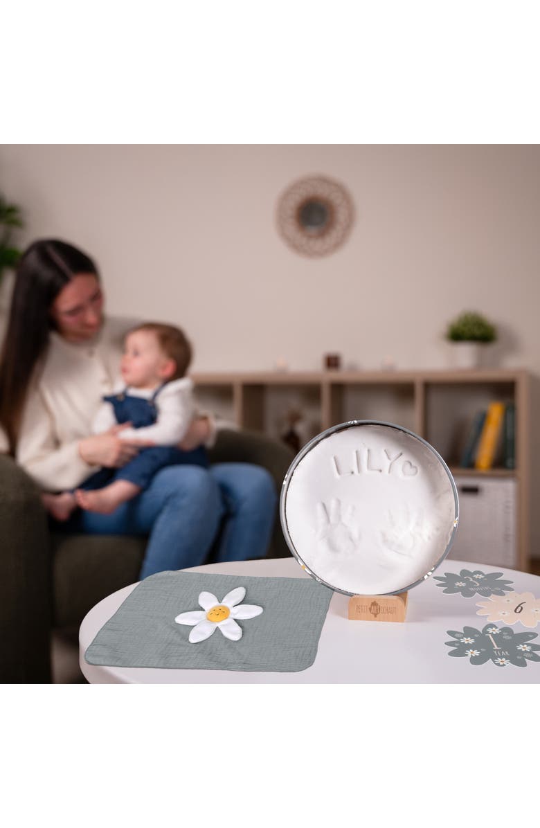 Petit Artichaut Birth Gift Set - Baby Handprint Kit, Comforter & Milestone Cards | Baby Shower Gift, Alternate, color, Blue