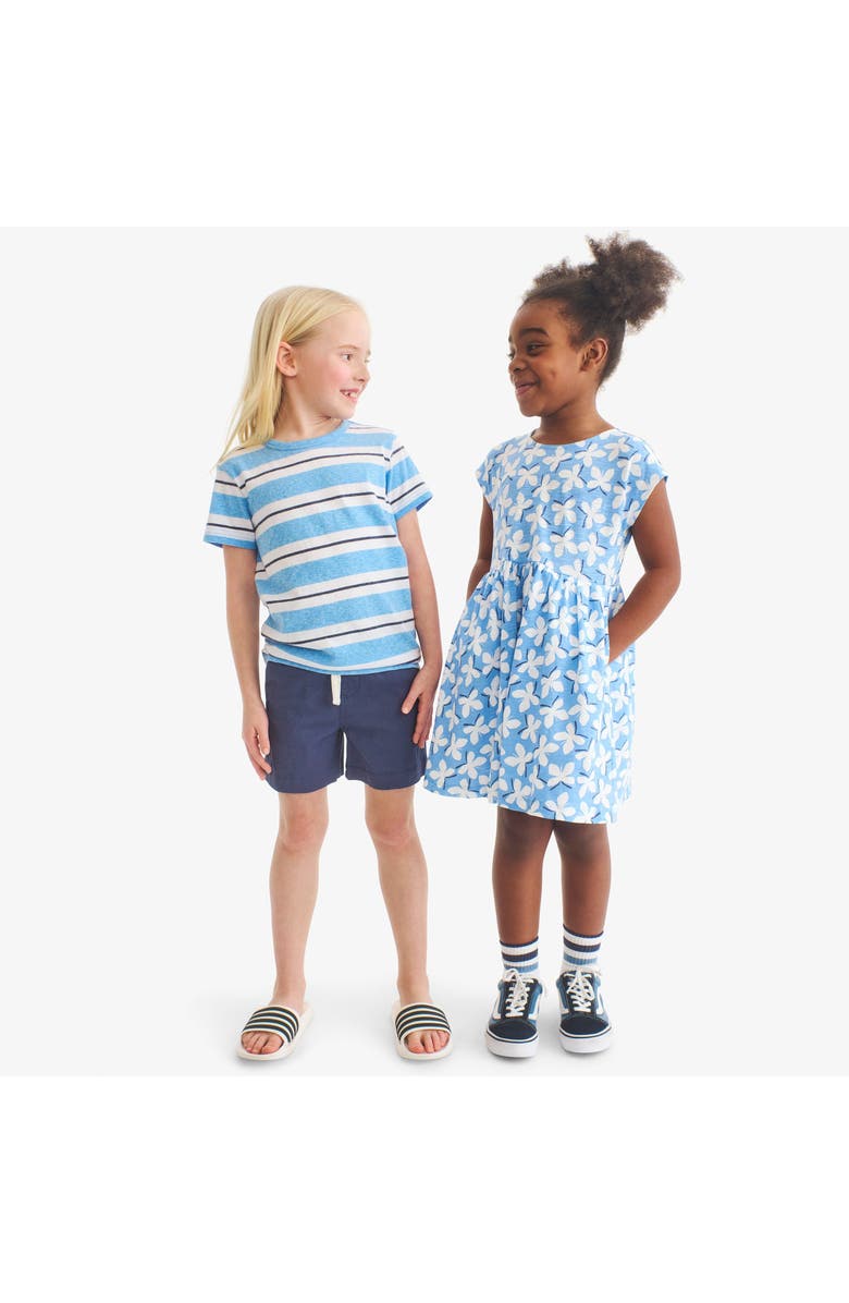 Primary Kids Backyard Dress In Cornflower Butterflies, Alternate, color, Cornflower Butterflies