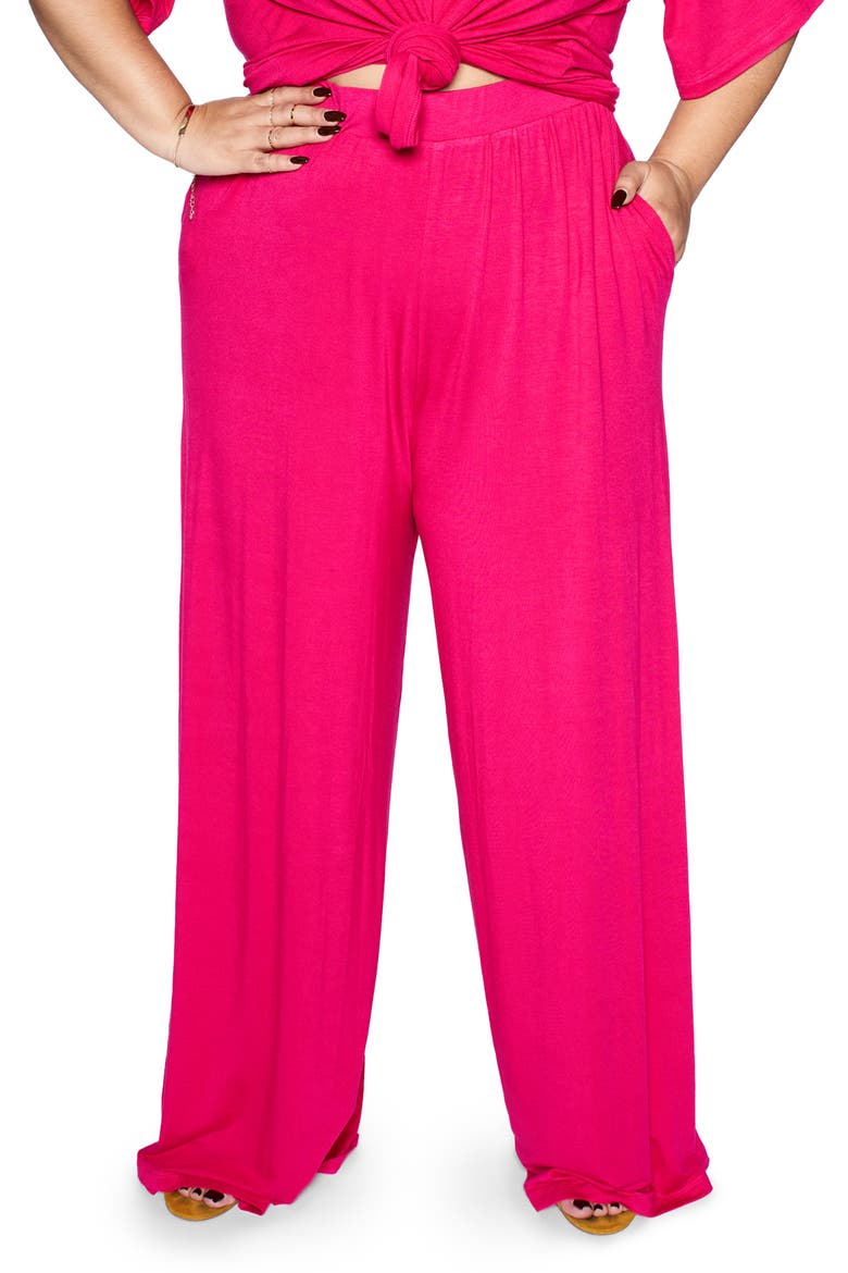 Sedona Leisure Wide Leg Pants (Nordstrom Exclusive), Main, color, HOT PINK